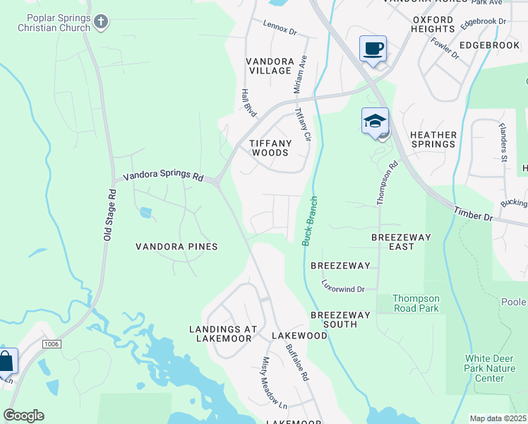 map of restaurants, bars, coffee shops, grocery stores, and more near 1800 Buffaloe Road in Garner