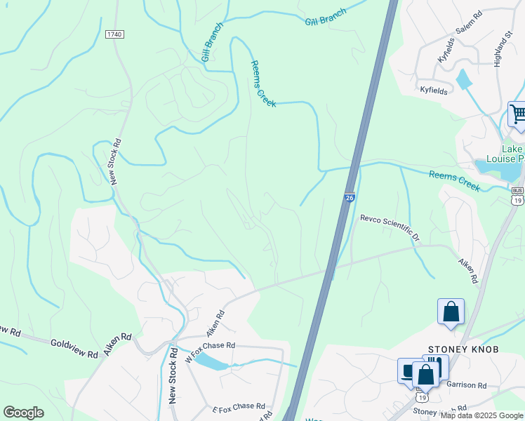 map of restaurants, bars, coffee shops, grocery stores, and more near 26 Foxwood Drive in Asheville