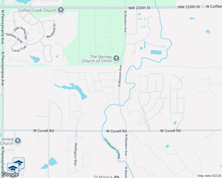 map of restaurants, bars, coffee shops, grocery stores, and more near 3816 Cookson Road in Edmond