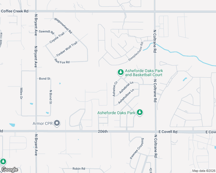map of restaurants, bars, coffee shops, grocery stores, and more near 3049 Asheton Court in Edmond