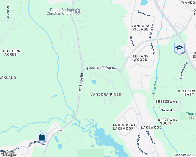 map of restaurants, bars, coffee shops, grocery stores, and more near 118 Gussett Drive in Garner