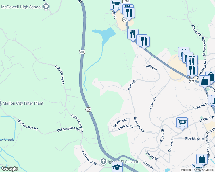 map of restaurants, bars, coffee shops, grocery stores, and more near 740 Reservoir Road in Marion