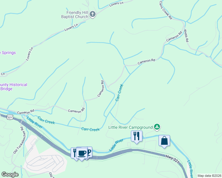 map of restaurants, bars, coffee shops, grocery stores, and more near 468 Rudd Road in Townsend