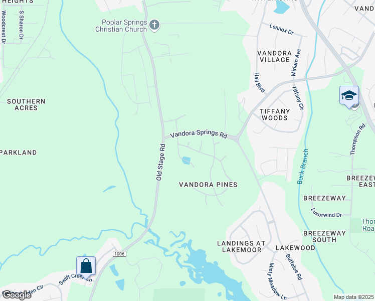 map of restaurants, bars, coffee shops, grocery stores, and more near 110 Gussett Drive in Garner