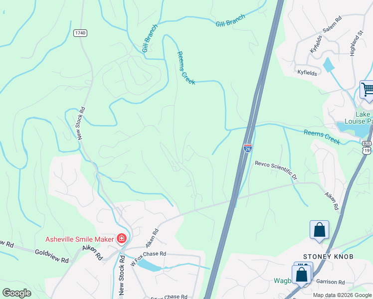 map of restaurants, bars, coffee shops, grocery stores, and more near 30 Foxwood Drive in Asheville