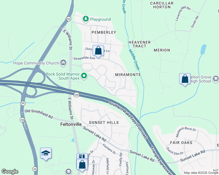 map of restaurants, bars, coffee shops, grocery stores, and more near 4009 Reunion Meadows Lane in Apex