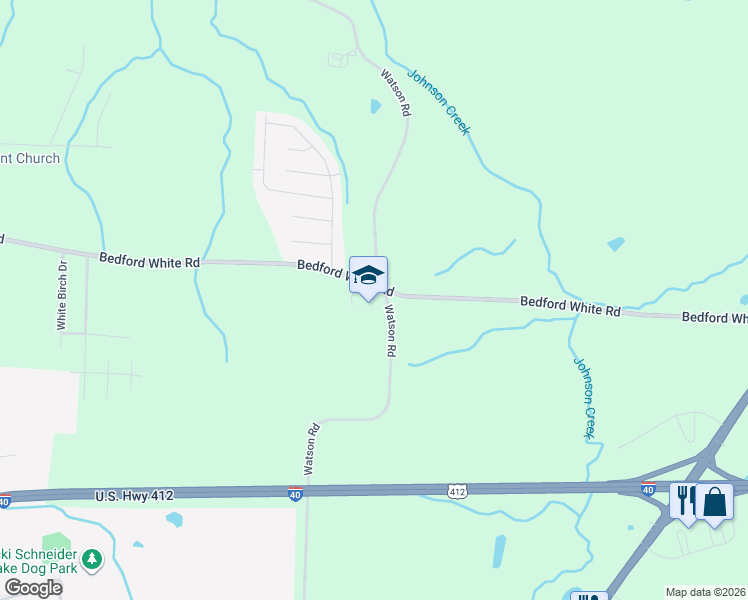 map of restaurants, bars, coffee shops, grocery stores, and more near 248 Bedford White Road in Jackson