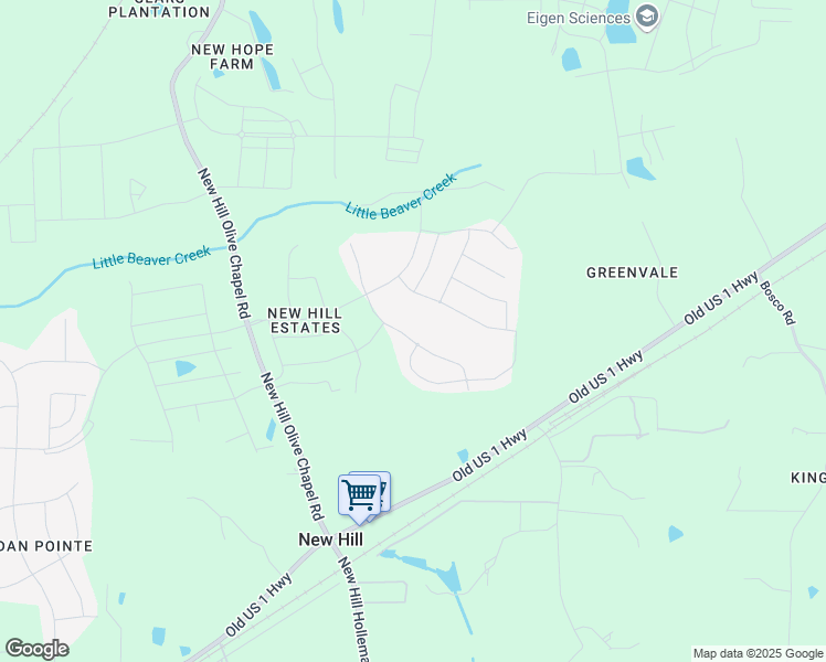 map of restaurants, bars, coffee shops, grocery stores, and more near 2645 Impulsion Drive in New Hill