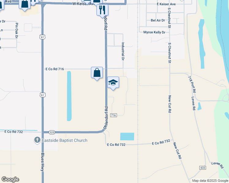 map of restaurants, bars, coffee shops, grocery stores, and more near 1425 Ohlendorf Road in Osceola