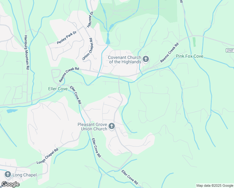 map of restaurants, bars, coffee shops, grocery stores, and more near 24 Pleasant Grove Road in Weaverville