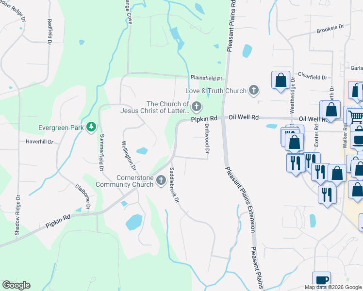 map of restaurants, bars, coffee shops, grocery stores, and more near 834 Pipkin Rd in Jackson