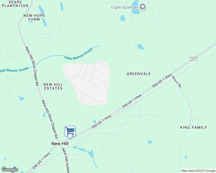map of restaurants, bars, coffee shops, grocery stores, and more near 3104 Secret Passage Way in New Hill