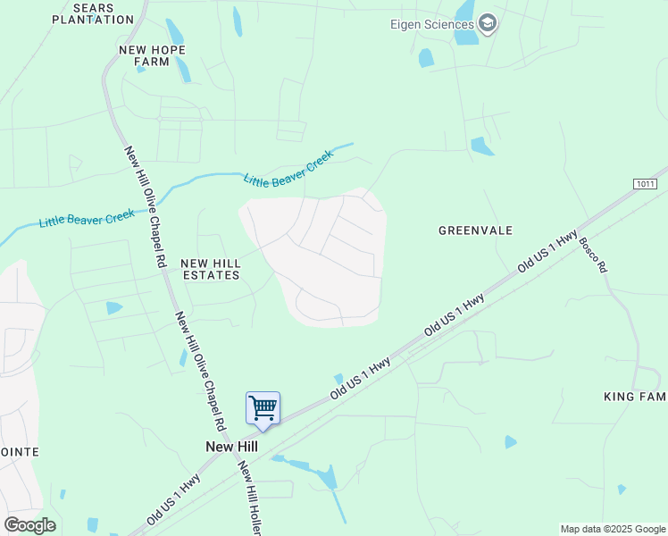 map of restaurants, bars, coffee shops, grocery stores, and more near 3129 Zebroid Way in New Hill