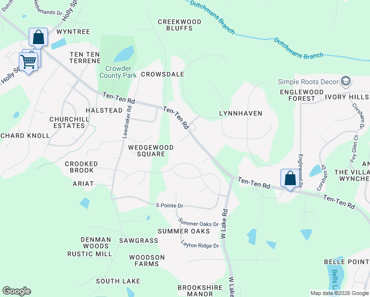 map of restaurants, bars, coffee shops, grocery stores, and more near 2909 Meadowview Court in Apex