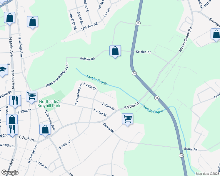 map of restaurants, bars, coffee shops, grocery stores, and more near 2410 Brookwood Circle in Newton