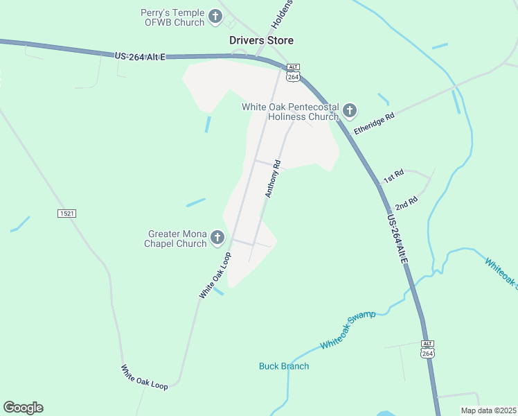 map of restaurants, bars, coffee shops, grocery stores, and more near 4925 Anthony Road in Wilson