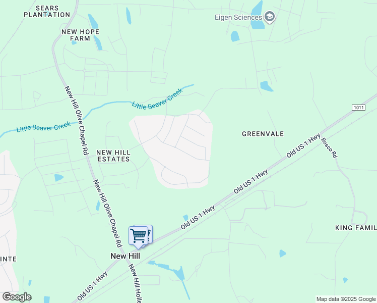 map of restaurants, bars, coffee shops, grocery stores, and more near 3129 Zebroid Way in New Hill