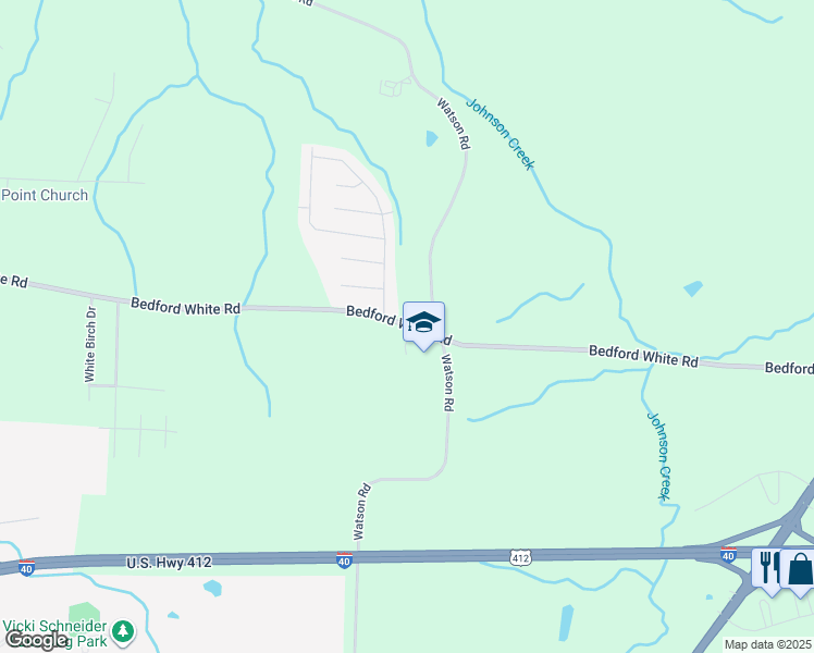 map of restaurants, bars, coffee shops, grocery stores, and more near 248 Bedford White Road in Jackson