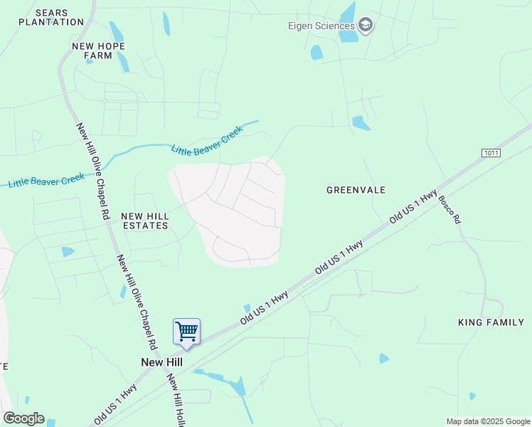 map of restaurants, bars, coffee shops, grocery stores, and more near 3141 Secret Passage Way in New Hill