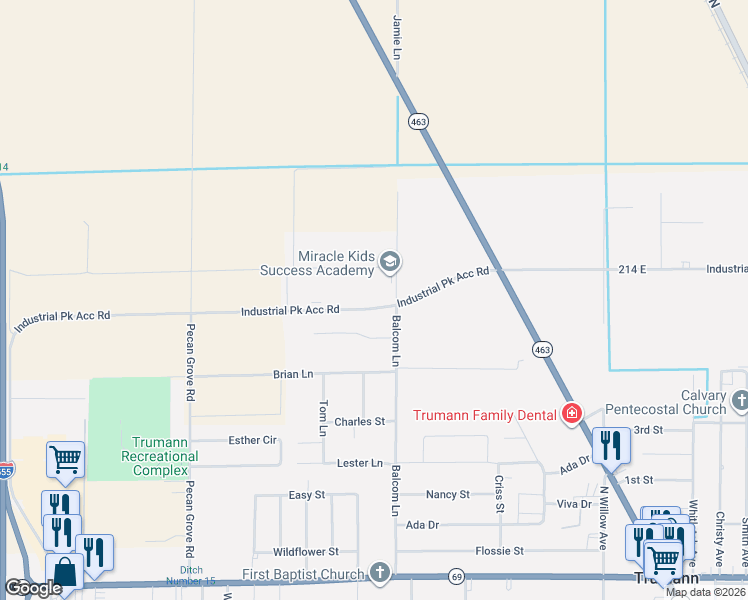 map of restaurants, bars, coffee shops, grocery stores, and more near 1304 Industrial Park Access Road in Trumann