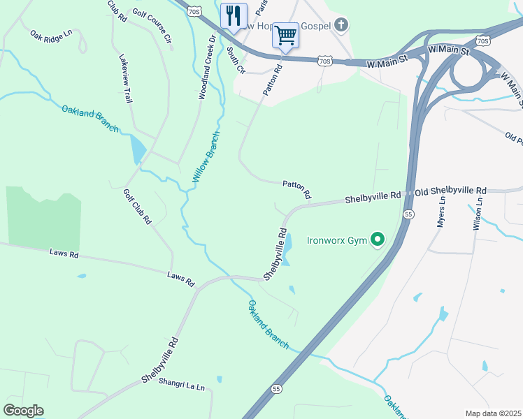 map of restaurants, bars, coffee shops, grocery stores, and more near 980 Shelbyville Road in McMinnville