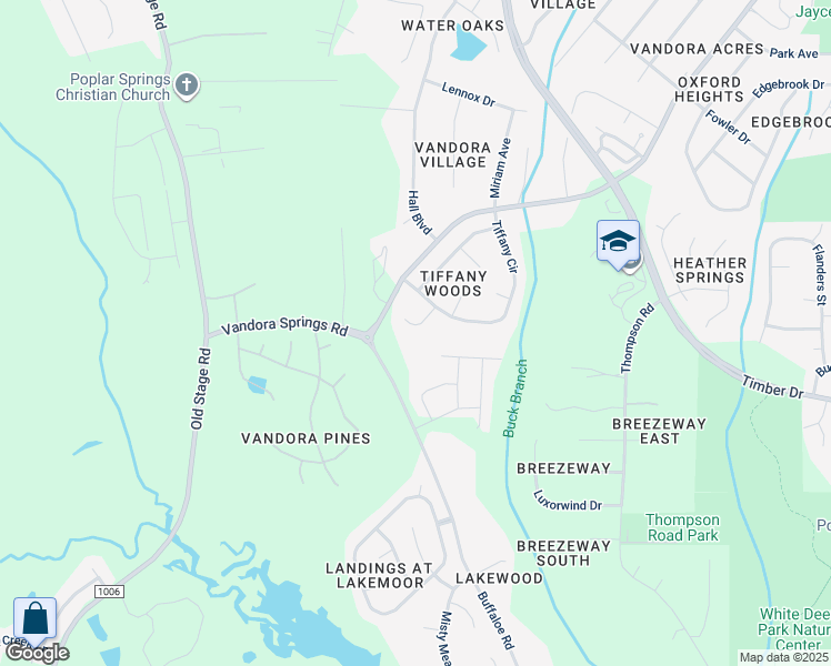 map of restaurants, bars, coffee shops, grocery stores, and more near 105 Easton Court in Garner