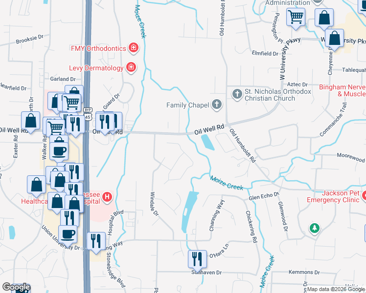 map of restaurants, bars, coffee shops, grocery stores, and more near 67 Paddock Place in Jackson