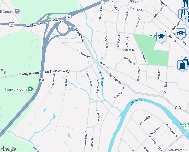 map of restaurants, bars, coffee shops, grocery stores, and more near 202 Parkview Drive in McMinnville