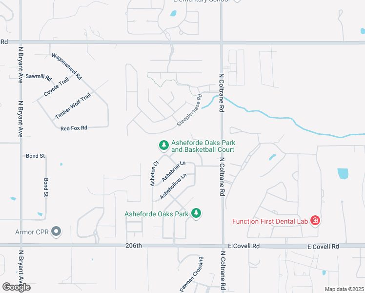 map of restaurants, bars, coffee shops, grocery stores, and more near 2532 Steeplechase Road in Edmond