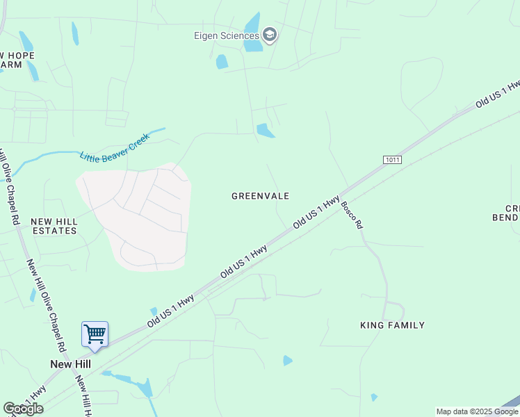 map of restaurants, bars, coffee shops, grocery stores, and more near 3312 Whittingham Drive in New Hill