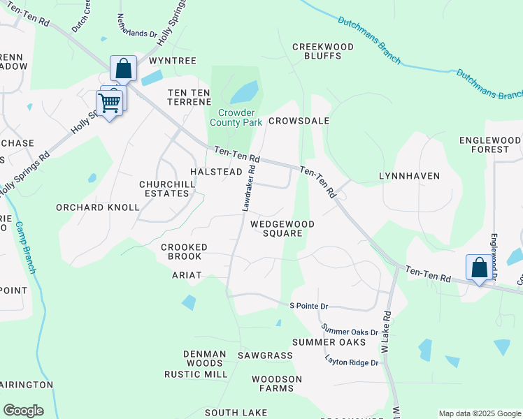 map of restaurants, bars, coffee shops, grocery stores, and more near 3620 Vandam Drive in Apex