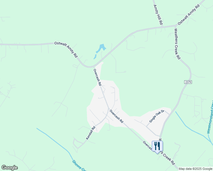 map of restaurants, bars, coffee shops, grocery stores, and more near 155 Overcash Road in Troutman