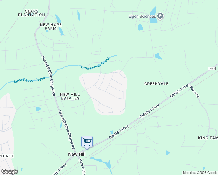 map of restaurants, bars, coffee shops, grocery stores, and more near 3181 Secret Passage Way in New Hill