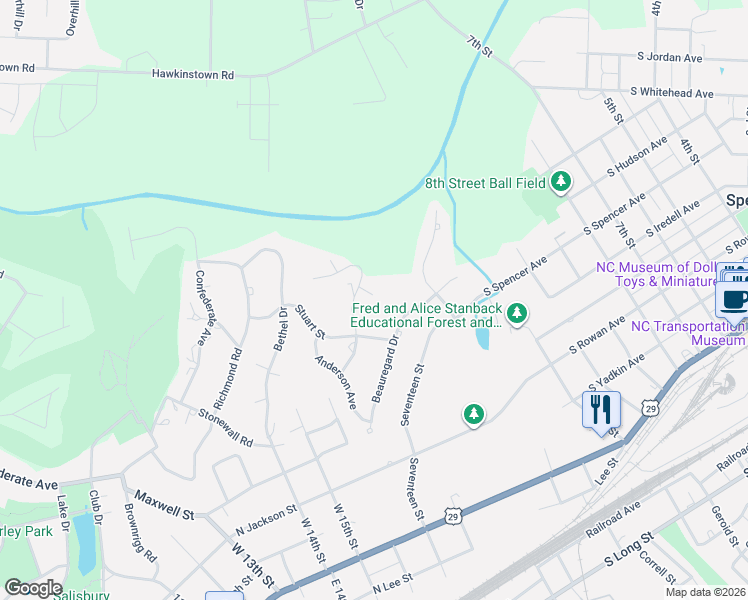 map of restaurants, bars, coffee shops, grocery stores, and more near 3 Lawton Lane in Salisbury