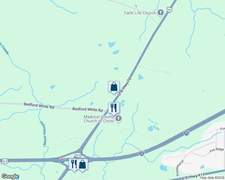 map of restaurants, bars, coffee shops, grocery stores, and more near 2235 U.S. 70 in Jackson