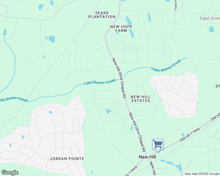 map of restaurants, bars, coffee shops, grocery stores, and more near 3300 Turner Ridge Drive in New Hill
