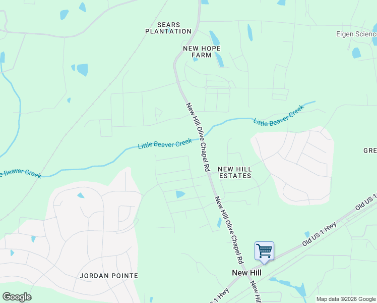 map of restaurants, bars, coffee shops, grocery stores, and more near 3300 Turner Ridge Drive in New Hill