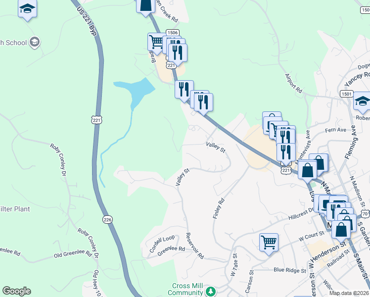 map of restaurants, bars, coffee shops, grocery stores, and more near 360 Holly Street in Marion