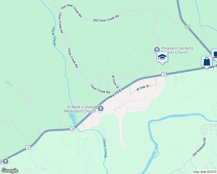 map of restaurants, bars, coffee shops, grocery stores, and more near 32 Shady Street in Marion