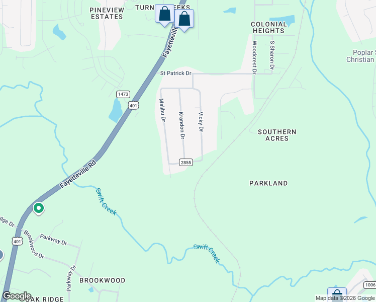map of restaurants, bars, coffee shops, grocery stores, and more near 6221 Krandon Drive in Raleigh