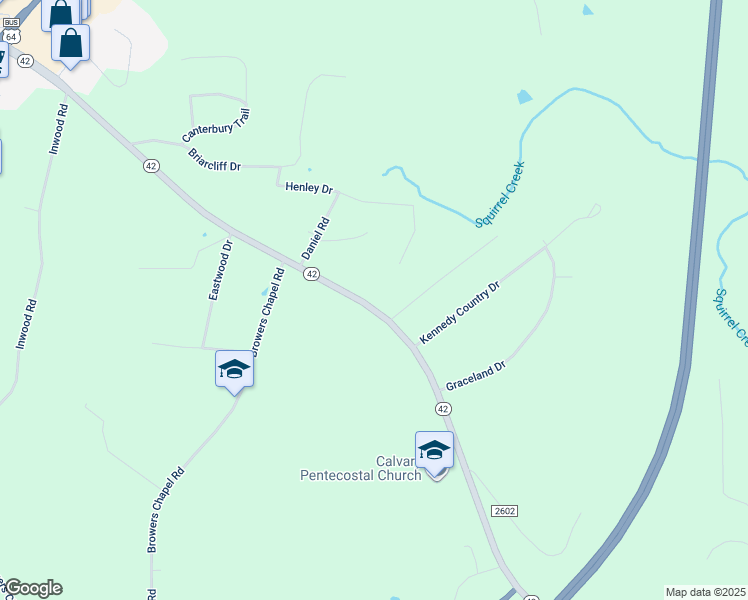 map of restaurants, bars, coffee shops, grocery stores, and more near 1001 North Carolina 42 in Asheboro