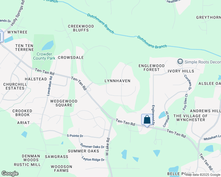map of restaurants, bars, coffee shops, grocery stores, and more near 6105 Splitrock Trail in Apex
