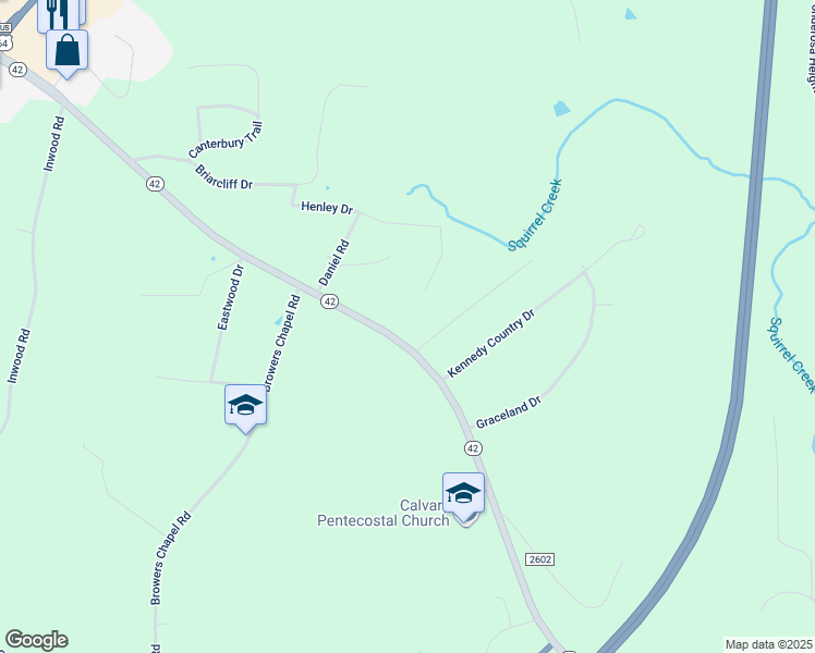 map of restaurants, bars, coffee shops, grocery stores, and more near 1001 North Carolina 42 in Asheboro