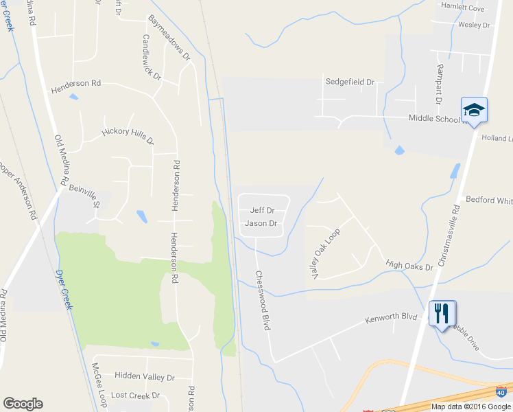 map of restaurants, bars, coffee shops, grocery stores, and more near 51 Jeff Dr in Jackson