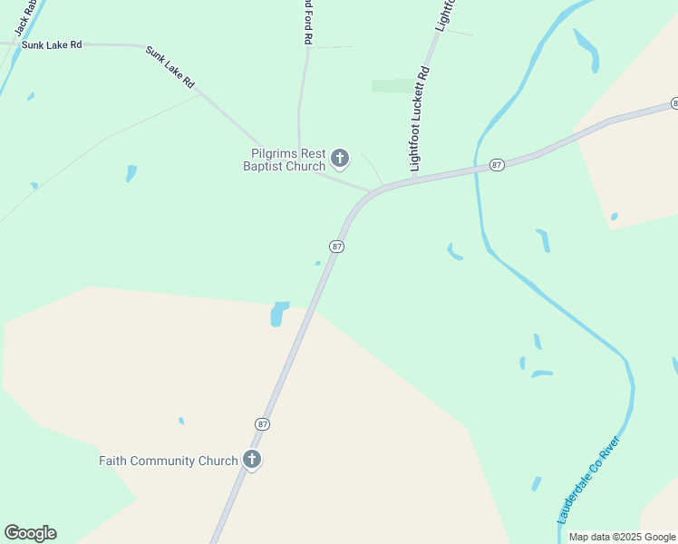map of restaurants, bars, coffee shops, grocery stores, and more near Tennessee 87 in Henning