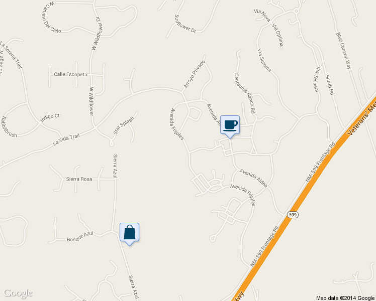 map of restaurants, bars, coffee shops, grocery stores, and more near 145 Avenida Frijoles in Santa Fe
