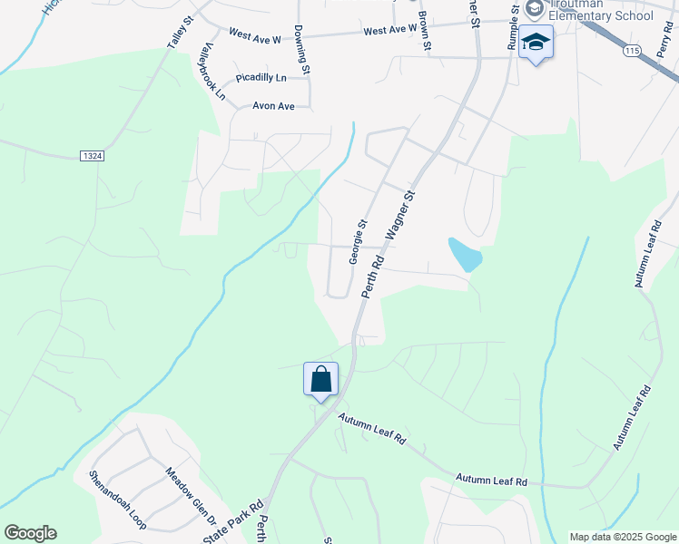 map of restaurants, bars, coffee shops, grocery stores, and more near Massey Street in Troutman