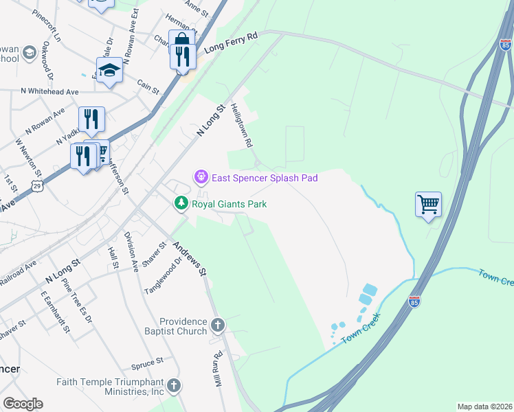 map of restaurants, bars, coffee shops, grocery stores, and more near 440 Robinson Road in Espn