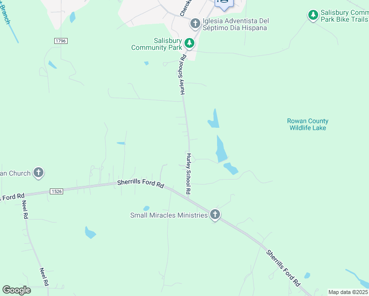 map of restaurants, bars, coffee shops, grocery stores, and more near 1460 Hurley School Road in Salisbury