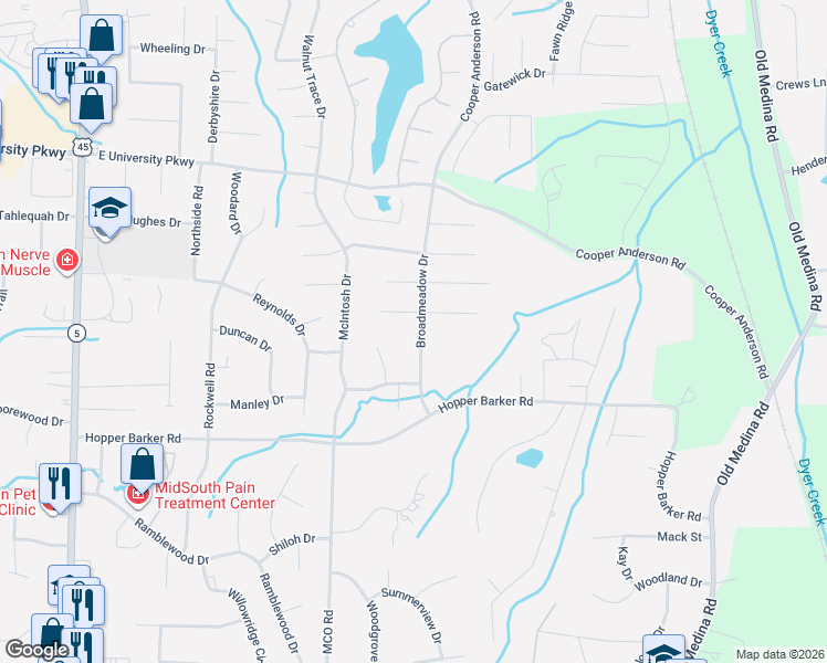map of restaurants, bars, coffee shops, grocery stores, and more near 11 Beckford Cove in Jackson